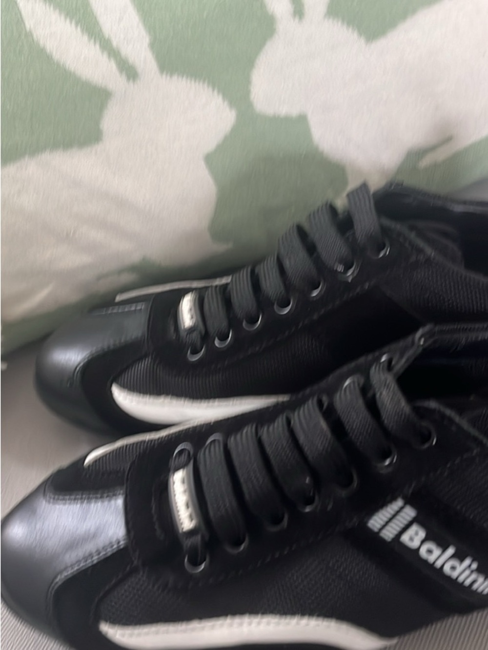 Baldinini Black and White Women's Athletic Sneakers. Size 9